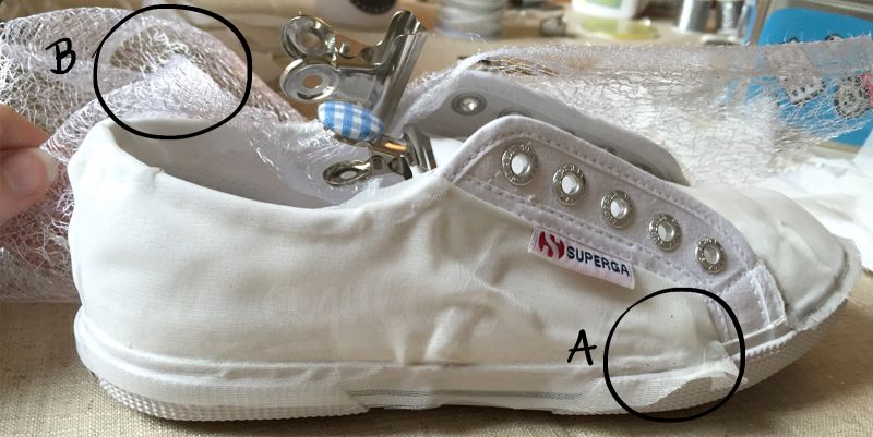 Custom Wedding Sneakers tela